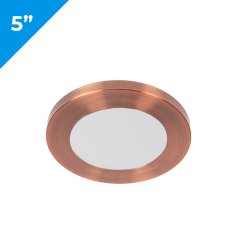 5” LED Downlight w/ Rose Gold Trim - 6W Flush Mount Ceiling Light - 360 Lumens - 50 Watt Equivalent - 4000K/3000K - Dimmable