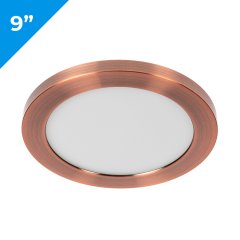 9” LED Downlight w/ Rose Gold Trim - 18W Flush Mount Ceiling Light - 1,440 Lumens - 100 Watt Equivalent - 4000K/3000K - Dimmable
