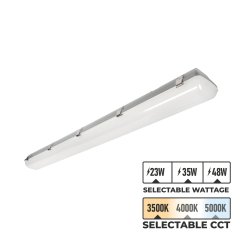 MaxLite 4ft LED Vapor Tight Strip Light - Selectable Wattage and CCT - Up To 6,240 Lumens - 23W / 35W / 48W - 3500K / 4000K / 5000K