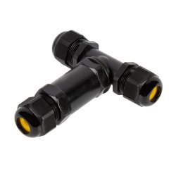 IP68 Waterproof Cable T-Connector - 3 Pin / 5 Pin Locking Screw - 24 Amps - M685-T