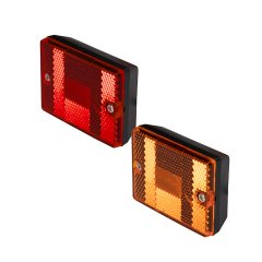 Optronics LED Clearance or Side Marker Light With Reflector - 6 LEDs - Square - Amber / Red