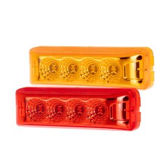 Miro-Flex Thinline LED Clearance or Side Marker Light - Waterproof - 4 LEDs - Amber / Red