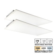 FlatMax 2X4 LED Flat Light Panel - Selectable Wattage and CCT - Dimmable - Up To 5,200 Lumens - 27W / 36W / 45W -  3500K / 4000K / 5000K - 2-Pack