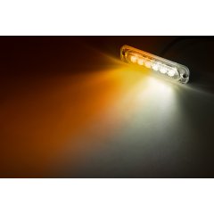 Low Profile Grille and Surface Mount LED Light Head - 18W - Amber/White