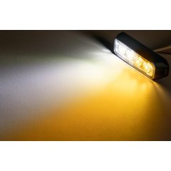 Grille and Surface Mount LED Strobe Light Head - 12 Watt - Amber/White