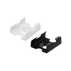 White and black PDS-MICRO mounting brackets for aluminum channels