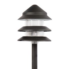 Landscape LED Path Lights with Triple Tier Pagoda Style Light Head - 1 Watt - Warm White