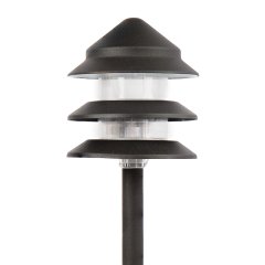 Landscape LED Path Lights w/ Triple Tier Pagoda Style Light Head - 1 Watt - 11 Lumens: Profile View