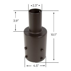 2-3/8” Round Tenon Reducer for 4” Round Poles - (1) Vertical Tenon