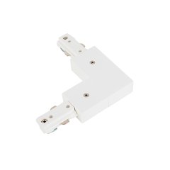 White L-Connector - Halo Track - 120 VAC
