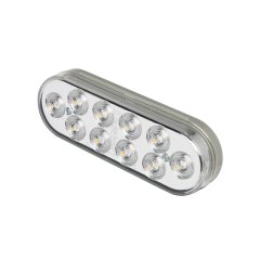 Oval LED Truck and Trailer Lights with Clear Lens - 6" Stop / Turn / Tail Lights - 3-Pin Connector - Flush Mount - 10 LEDs