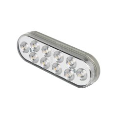 Oval LED Truck Lights and Trailer Lights with Clear Lens - 6” LED Brake/Turn/Tail Lights w/ 10 High Flux LEDs - 3-Pin Connector