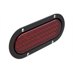 Oval LED Truck and Trailer Lights - 6" Stop / Turn / Tail Lights - Black Flange Mount - 56 LEDs - Red