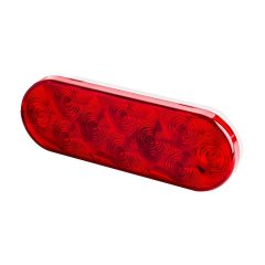 Oval LED Truck and Trailer Lights with Clear Lens - 6" Stop / Turn / Tail Lights - 3-Pin Connector - Flush Mount - 10 LEDs