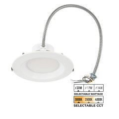 MaxLite 8" LED Recessed Commercial Downlight - Selectable CCT and Wattage - Dimmable - Up To 2,000 Lumens - 3000K / 3500K / 4000K - 14W / 17W / 20W