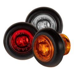 Round LED Truck and Trailer Light with Grommet - 3/4&quot; Clearance Marker Light - Pigtail Connector - (3) LEDs