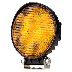 Round Amber LED Vehicle Strobe Light with Built-In Controller - 18 Watt - Quad Flash