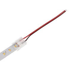 Solderless Clamp-On Pigtail Adaptor - 12mm Single Color LED Strip Lights - 4”