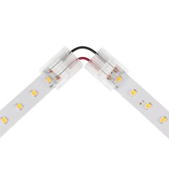 Solderless Clamp-On Left / Right ‘L’ Wire Connector - 12mm Single Color LED Strip Lights - 22 AWG