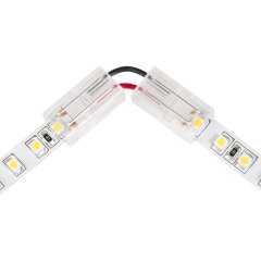 Solderless Clamp-On Left / Right ‘L’ Wire Connector - 8mm Single Color LED Strip Lights