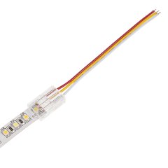 4&quot; Solderless Clamp-On Pigtail Adaptor - 10mm Tunable White LED Strip Lights