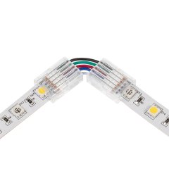 Solderless Clamp-On Left / Right ‘L’ Wire Connector - 12mm RGBW LED Strip Lights
