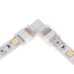 Solderless Clamp-On L Connector for 12mm RGBW LED Strip Lights