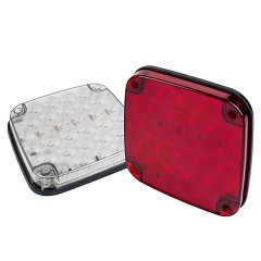 Square LED Truck and Trailer Lights - 6-1/2" Stop / Turn / Tail Lights - Pigtail Connector - Surface Mount - 30 LEDs