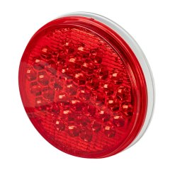 Round LED Truck and Trailer Lights w/ Reflector - 4&quot; LED Brake/Turn/Tail Lights - 3-Pin Connector - Flush Mount - 40 LEDs