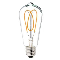 Flexible Filament LED Bulb - ST18 Carbon Filament Style Bulb - Dimmable 15 Watt Equivalent - Heart - 153 Lumens