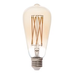 ST26/ST64 LED Filament Bulb - Gold Tint Vintage Light Bulb - 65 Watt Equivalent - Dimmable - 650 Lumens