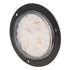 Round LED Truck Trailer Light w/ Built-In Flange - 5-1/2&quot; LED Reverse Light w/ 30 LEDs - 3-Pin Connector