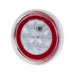 Optronics GloLight LED Trailer Tail Light - Stop / Turn / Tail - Submersible - 21 LEDs -  4" Round - Clear Lens