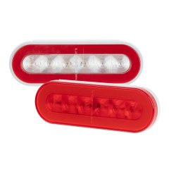 Optronics GloLight LED Trailer Tail Light - Stop / Tail / Turn - Submersible - 22 LEDs - Oval - Clear Lens / Red Lens