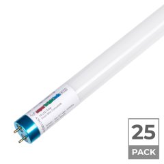 12W T8 LED Tube - 1600 Lumens - 4ft - Dual End Ballast Bypass Type B - 32W Equivalent - 3500K - 25-Pack