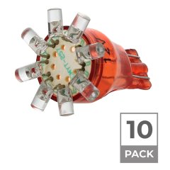 8 LED Malibu Landscape Light Bulb - Miniature Wedge Retrofit - 39 Lumens - Red - 10 Pack