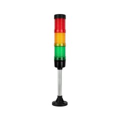 Preassembled LED Signal Tower Stack Lights - 2" Diameter - Fixed Mount with 165mm Pole