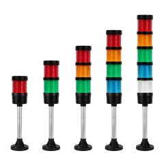Modular LED Signal Tower Stack Lights - 2.4" Diameter - Fixed Mount with 165mm Pole