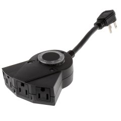 Outdoor Dusk-to-Dawn/Countdown Timer w/ 3 Grounded Outlets - 15 Amps