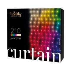 Twinkly Curtain - RGB+W LED Curtain Light String - App-Controlled -  Generation II - 210 LEDs - 1.5x2.1m