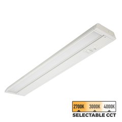 18" Under Cabinet LED Lighting Fixture with Selectable Color Temperature Switch - 675 Lumens - 4000K/3000K/2700K - Selectable White