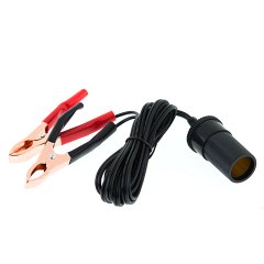 Vehicle Cigarette Lighter Power Socket Adapter with Copper Battery Terminal Clamp