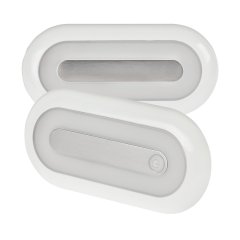 LED RV Interior Dome Light - Optional Touch Dimmer Switch - 6" Oval - Frosted Lens - Cool White - 12V/24V