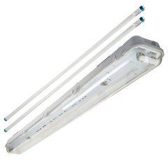 T8 Vapor Tight LED Light Fixture with 2 T8 Tubes - Industrial LED Light - 4' Long