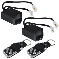 Wireless Remote Control Switches with Key Fobs for Wire Harness Pairs - 2 x Key Fob Remote Controls and Receivers