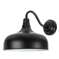Indoor / Outdoor Wall Light - 11.7" Tall Black 12W Gooseneck Barn Light