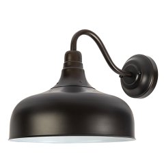 Indoor / Outdoor Wall Light - 11.7" Tall Bronze 12W Gooseneck Barn Light