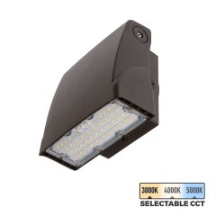 Adjustable Full Cutoff 15W LED Wall Pack - Selectable CCT - Bypassable Photocell - 70W MH Equivalent - 3000K / 4000K / 5000K