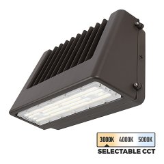 80W Selectable CCT Full Cutoff LED Wall Pack - Bypassable Photocell - 9600 Lumens - 400W MH Equivalent