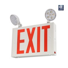 New York City Approved LED Exit Sign - Battery Backup - Adjustable Light Heads
